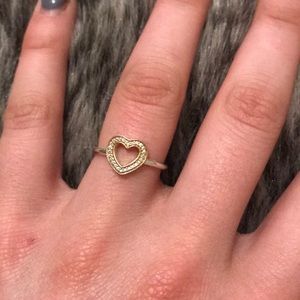 Pandora 14k Gold Heart with Sterling Silver Band